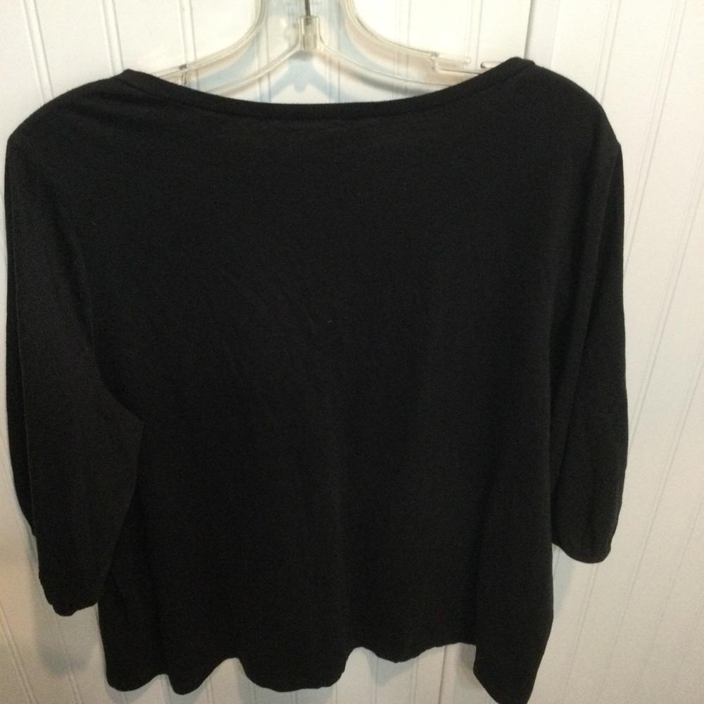 Cato Womens Plus Size Black Top Elastic Sleeve Size 22/24W - Picture 4 of 7